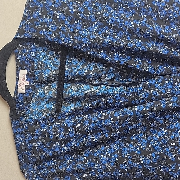 Parker-Long Sleeve Tie Crop Front Blouse, Blue-Size Medium - Picture 7 of 16